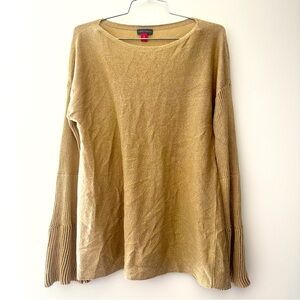 Vince Camuto Gold Long Sleeve Knit Top